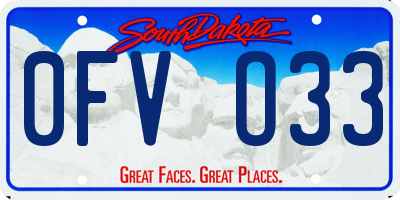 SD license plate 0FVO33