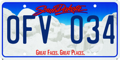 SD license plate 0FVO34