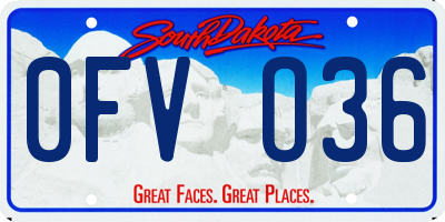 SD license plate 0FVO36