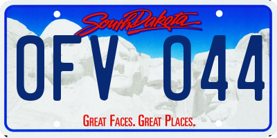 SD license plate 0FVO44