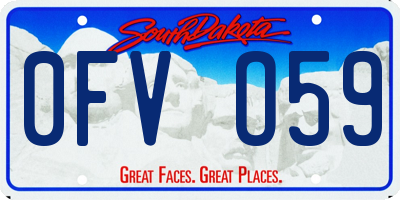 SD license plate 0FVO59