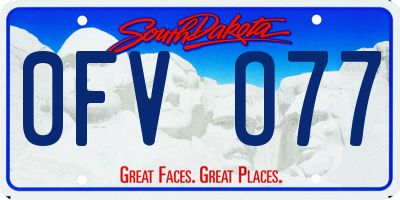 SD license plate 0FVO77