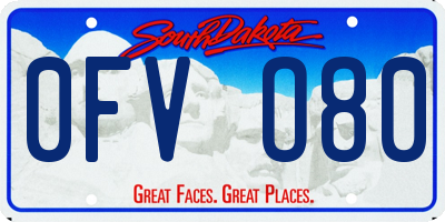 SD license plate 0FVO80
