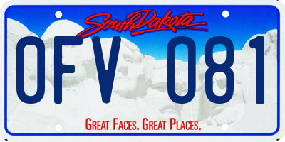 SD license plate 0FVO81