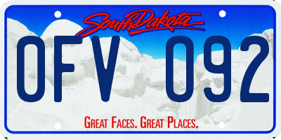 SD license plate 0FVO92