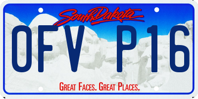 SD license plate 0FVP16