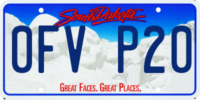 SD license plate 0FVP20