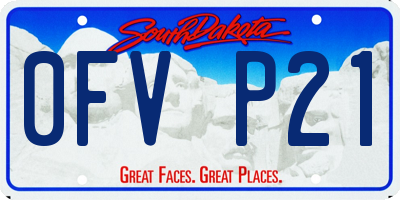 SD license plate 0FVP21