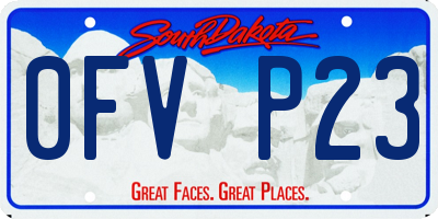 SD license plate 0FVP23