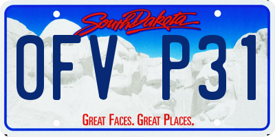 SD license plate 0FVP31