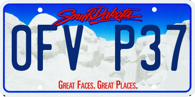 SD license plate 0FVP37