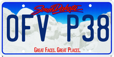 SD license plate 0FVP38