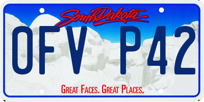 SD license plate 0FVP42