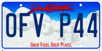 SD license plate 0FVP44