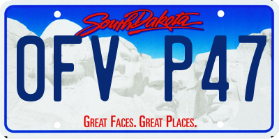 SD license plate 0FVP47