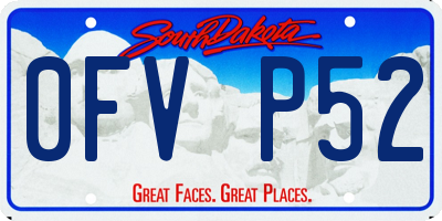 SD license plate 0FVP52