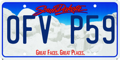SD license plate 0FVP59