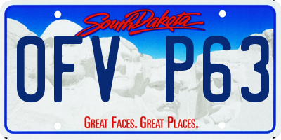 SD license plate 0FVP63