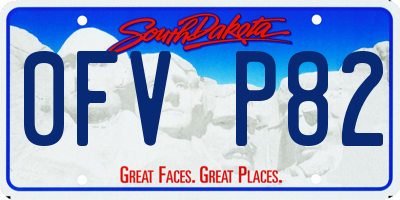 SD license plate 0FVP82
