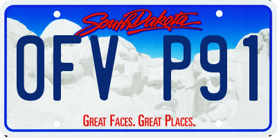 SD license plate 0FVP91