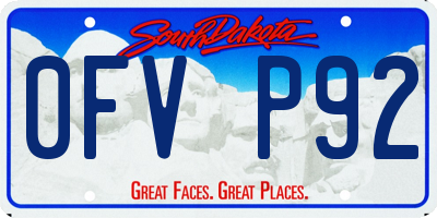SD license plate 0FVP92