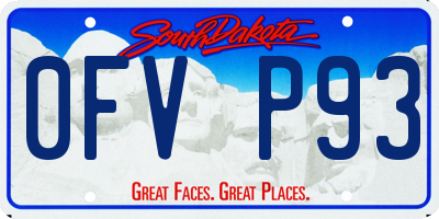 SD license plate 0FVP93