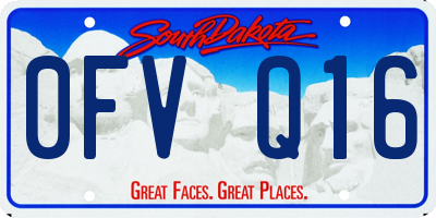 SD license plate 0FVQ16