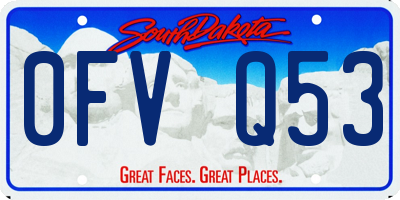 SD license plate 0FVQ53