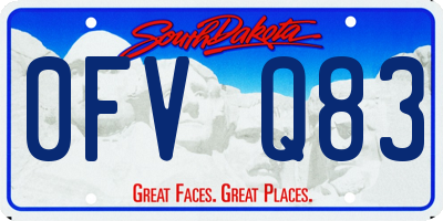 SD license plate 0FVQ83