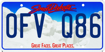 SD license plate 0FVQ86
