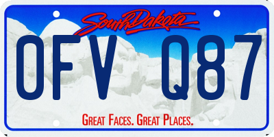 SD license plate 0FVQ87