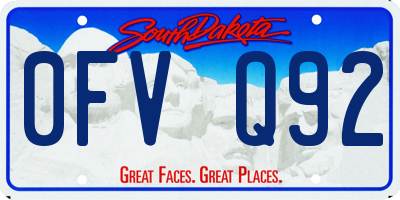 SD license plate 0FVQ92