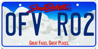 SD license plate 0FVR02