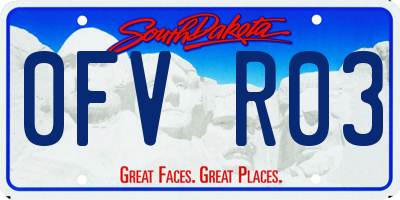 SD license plate 0FVR03
