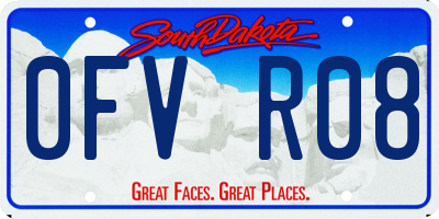 SD license plate 0FVR08