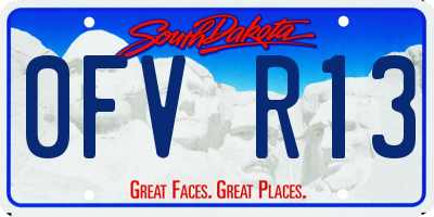 SD license plate 0FVR13