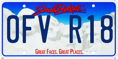 SD license plate 0FVR18