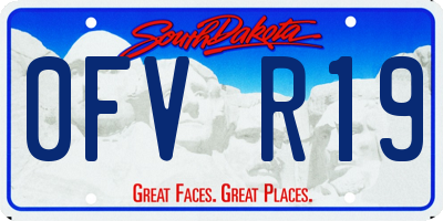 SD license plate 0FVR19
