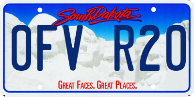 SD license plate 0FVR20