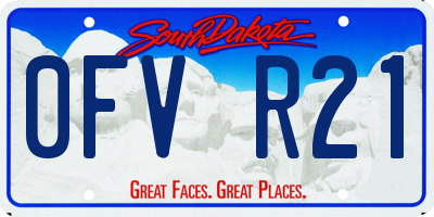 SD license plate 0FVR21