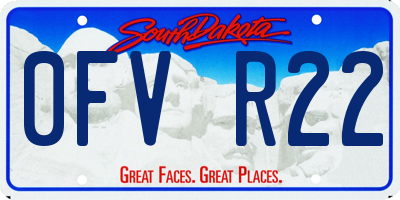 SD license plate 0FVR22