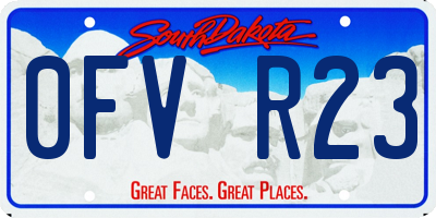 SD license plate 0FVR23