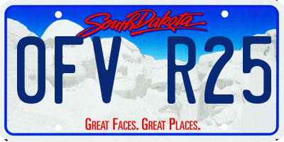 SD license plate 0FVR25