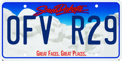 SD license plate 0FVR29