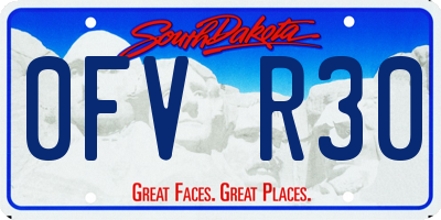SD license plate 0FVR30