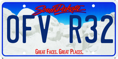 SD license plate 0FVR32