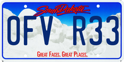 SD license plate 0FVR33