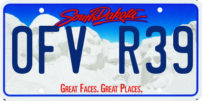 SD license plate 0FVR39
