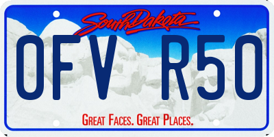SD license plate 0FVR50