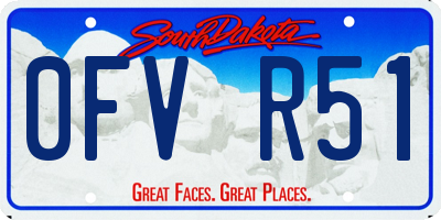 SD license plate 0FVR51